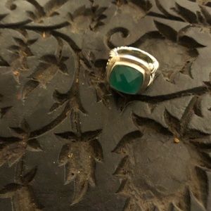 David Yurman Albion Sterling Silver Green Ónix